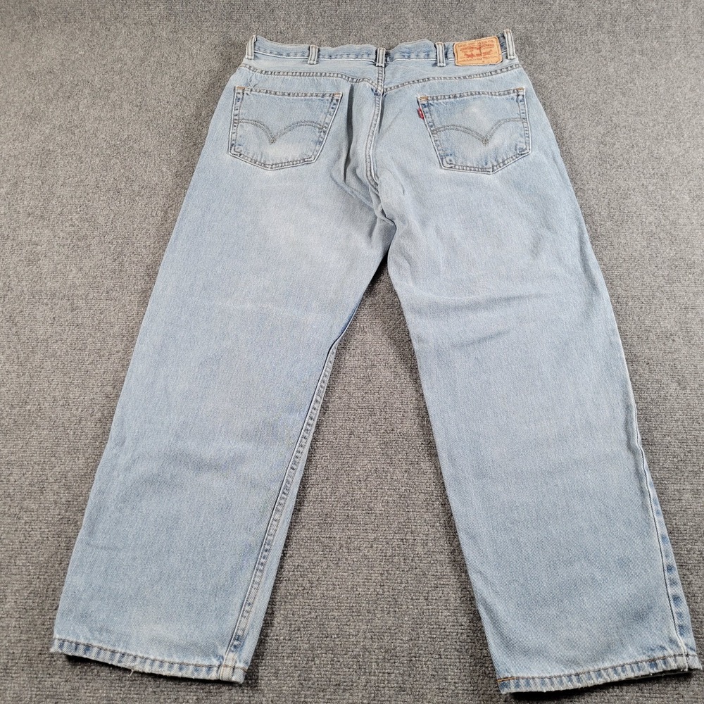 Levis 550 Jeans Mens (Label 38x36) Relaxed Fit Tapered Hipster Black Batwing Tag - Picture 2 of 10